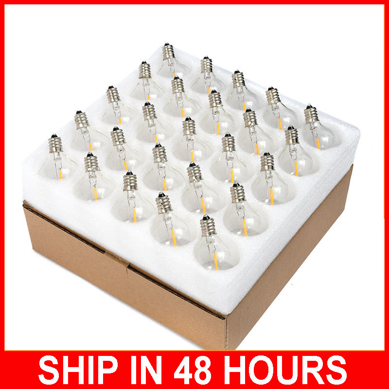 Outdoor Lighting Glass Replacement - 25pcs LED G40/Tungsten 0.6W String Replacement