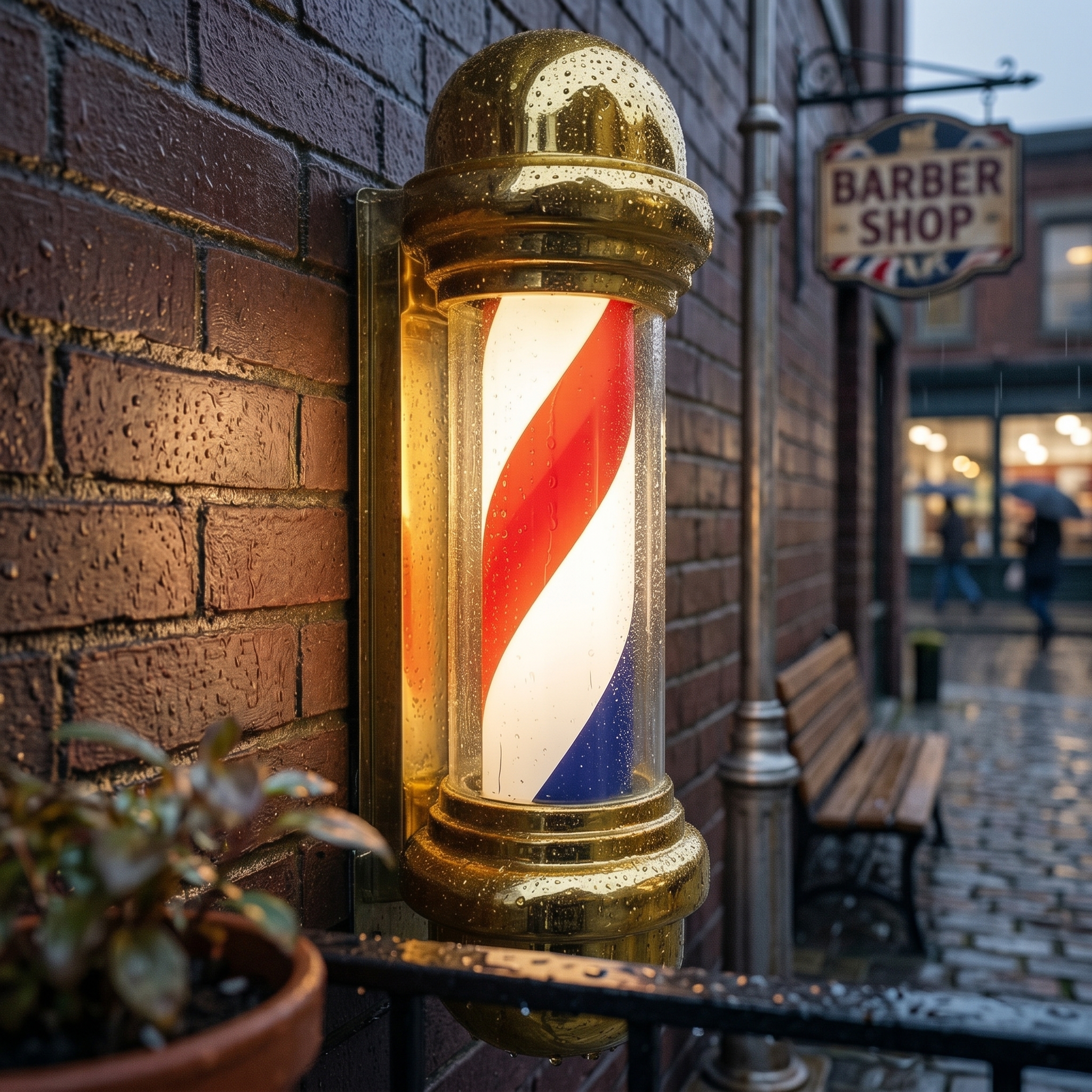 Wall Lighting Outdoor - LED Barber Pole Transparent Cover Wall-Mounted