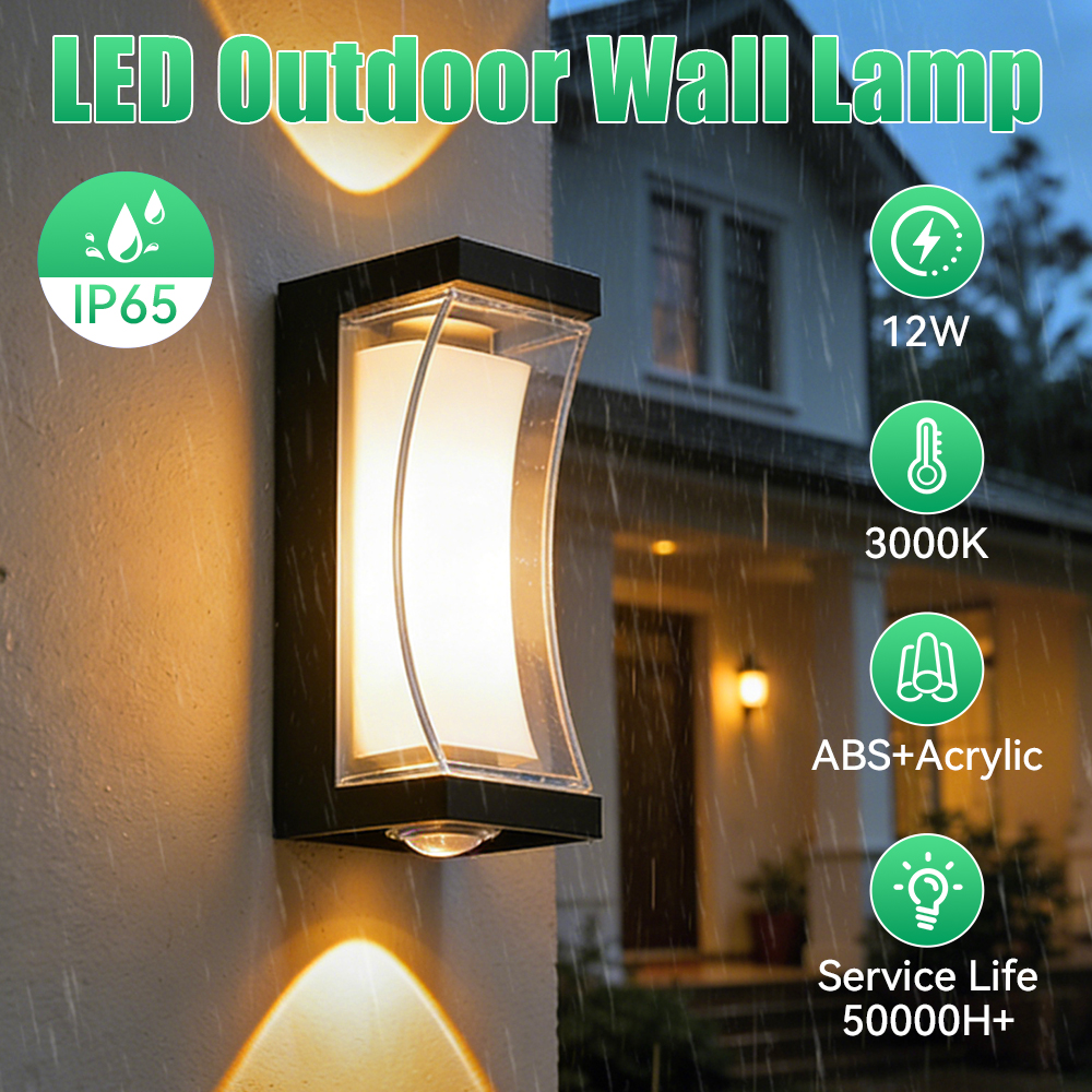 Outdoor Lighting Glass Replacement - LED wall lamp waterproof 85-265V crescent