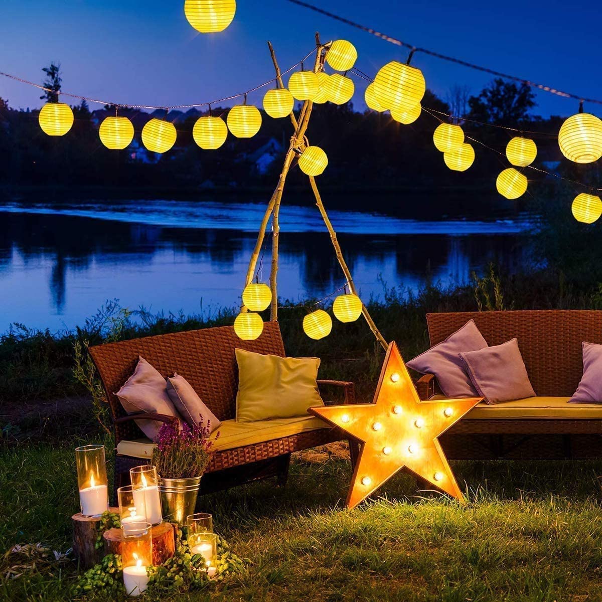 Waterproof Lantern Solar Strin - Outdoor Lighting Driveway 评论和价格