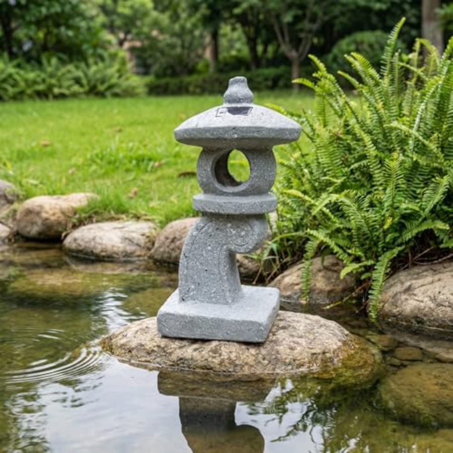 14'' High Asian Solar-Powered  - Outdoor Zen Lighting 评论和价格