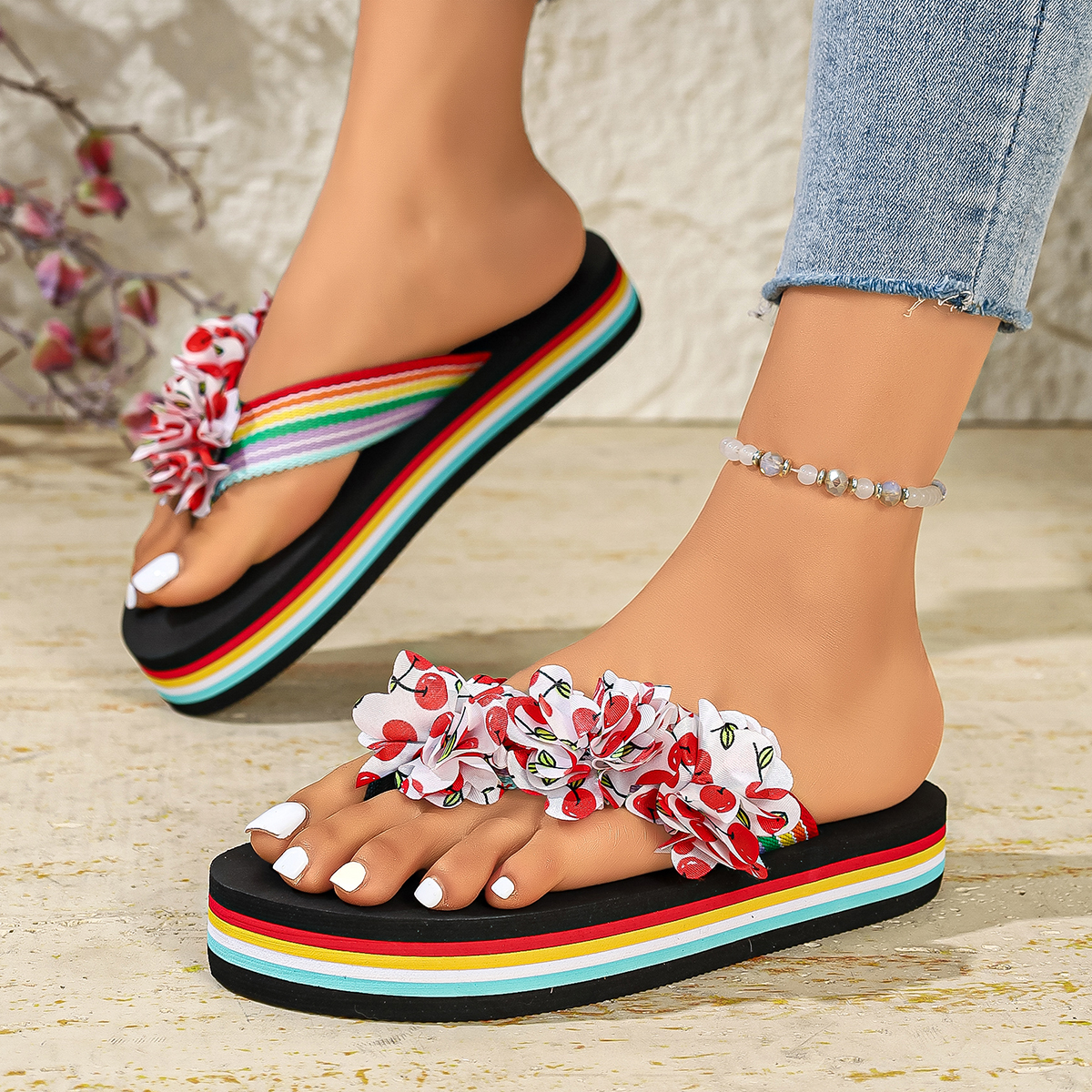 Women Slippers Summer Beach Fl - Outdoor Lighting For Your House 评论和价格