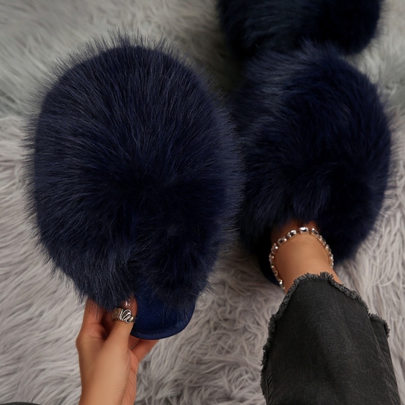 Faux Fur Fluffy Slippers for W - Outdoor Lighting For Your House 评论和价格