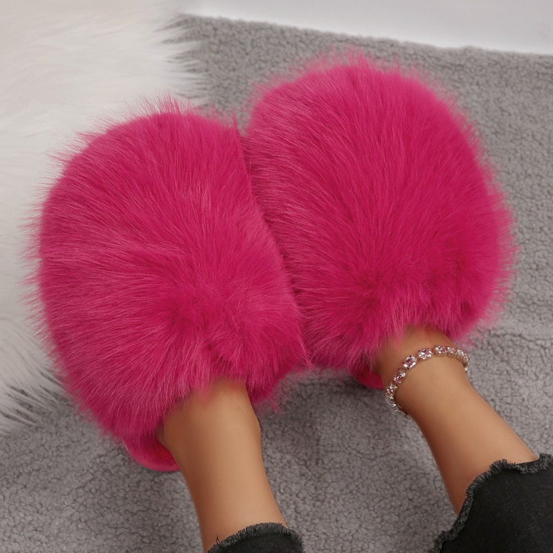 Faux Fur Fluffy Slippers for W - Outdoor Lighting For Your House 评论和价格
