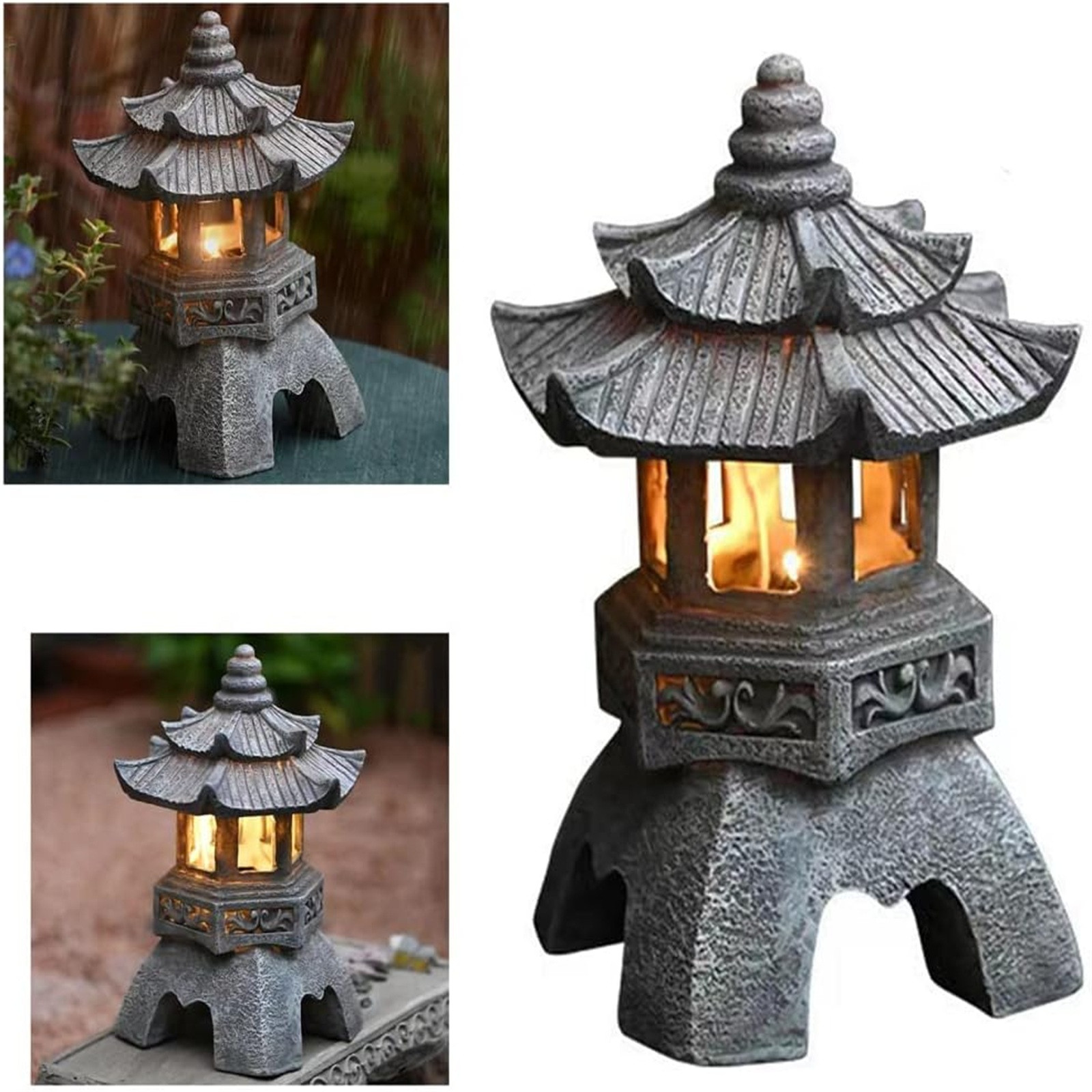 Pagoda Statues Outdoor Solar P - Outdoor Zen Lighting 评论和价格