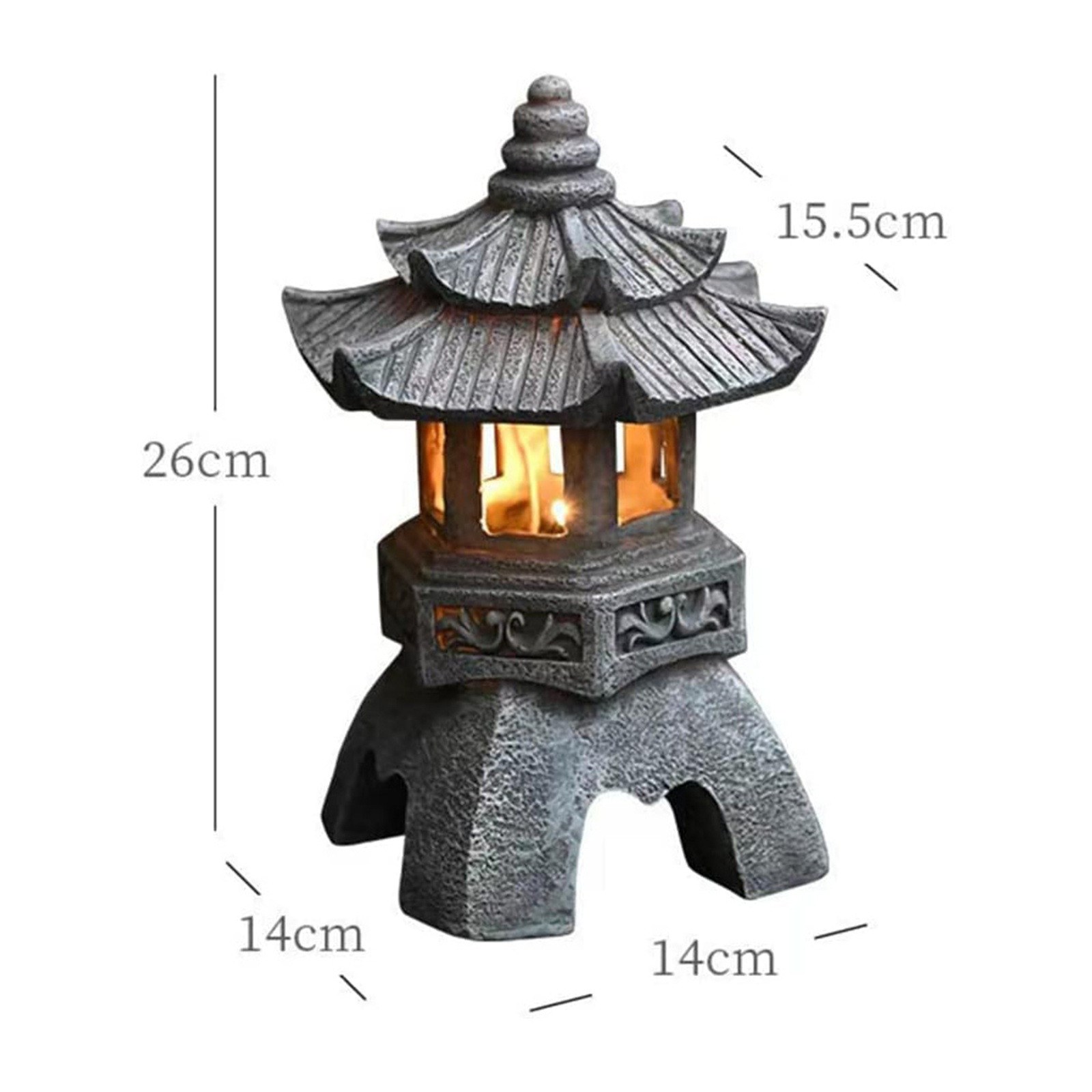 Pagoda Statues Outdoor Solar P - Outdoor Zen Lighting 评论和价格