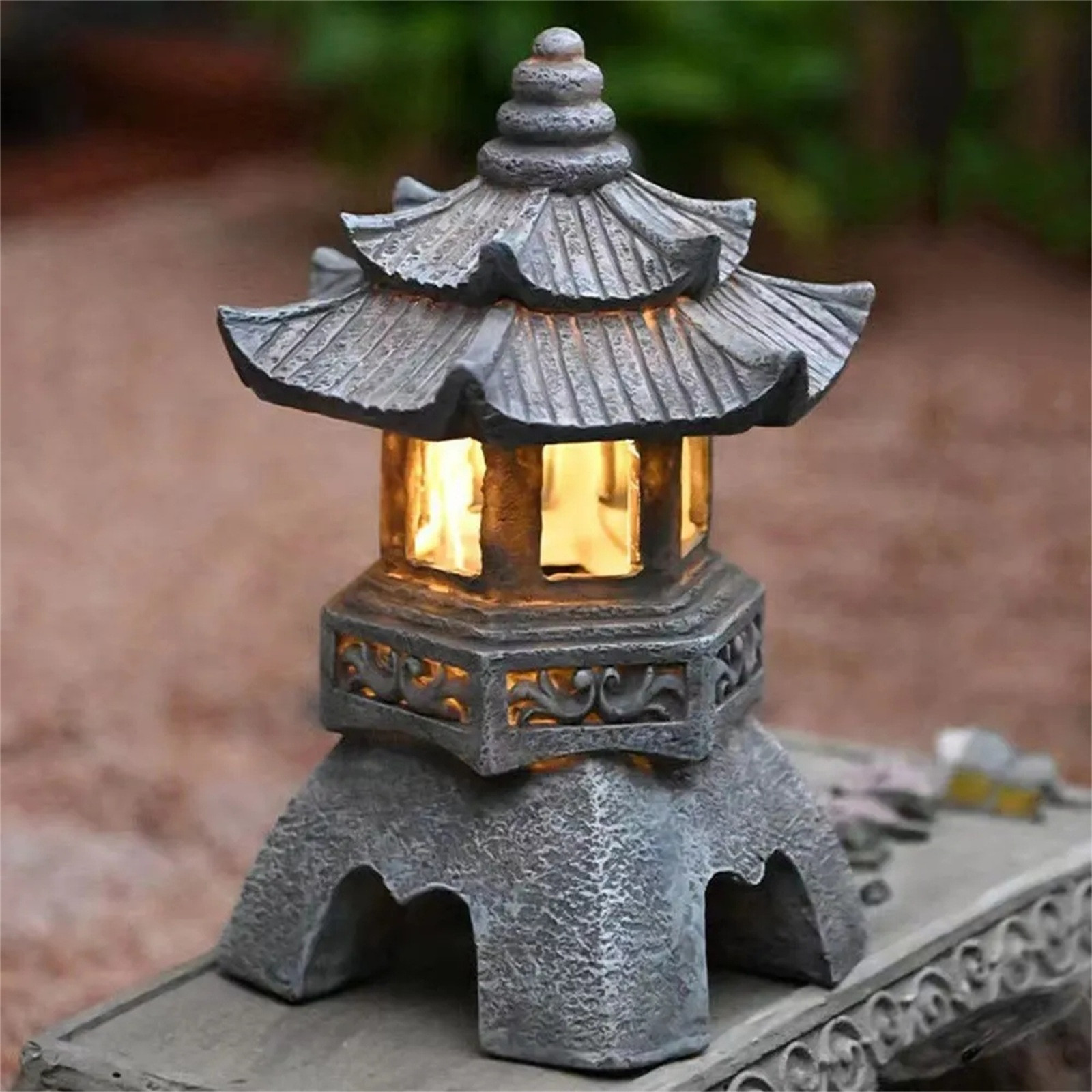 Pagoda Statues Outdoor Solar P - Outdoor Zen Lighting 评论和价格