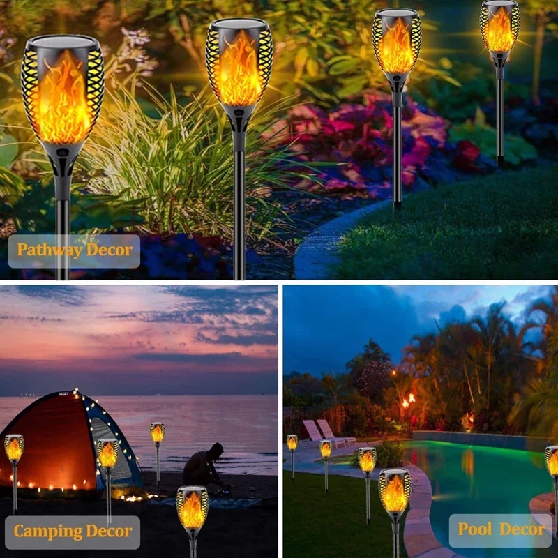 96 LED Outdoor Solar Torch Lig - Outdoor Lighting Low Voltage 评论和价格