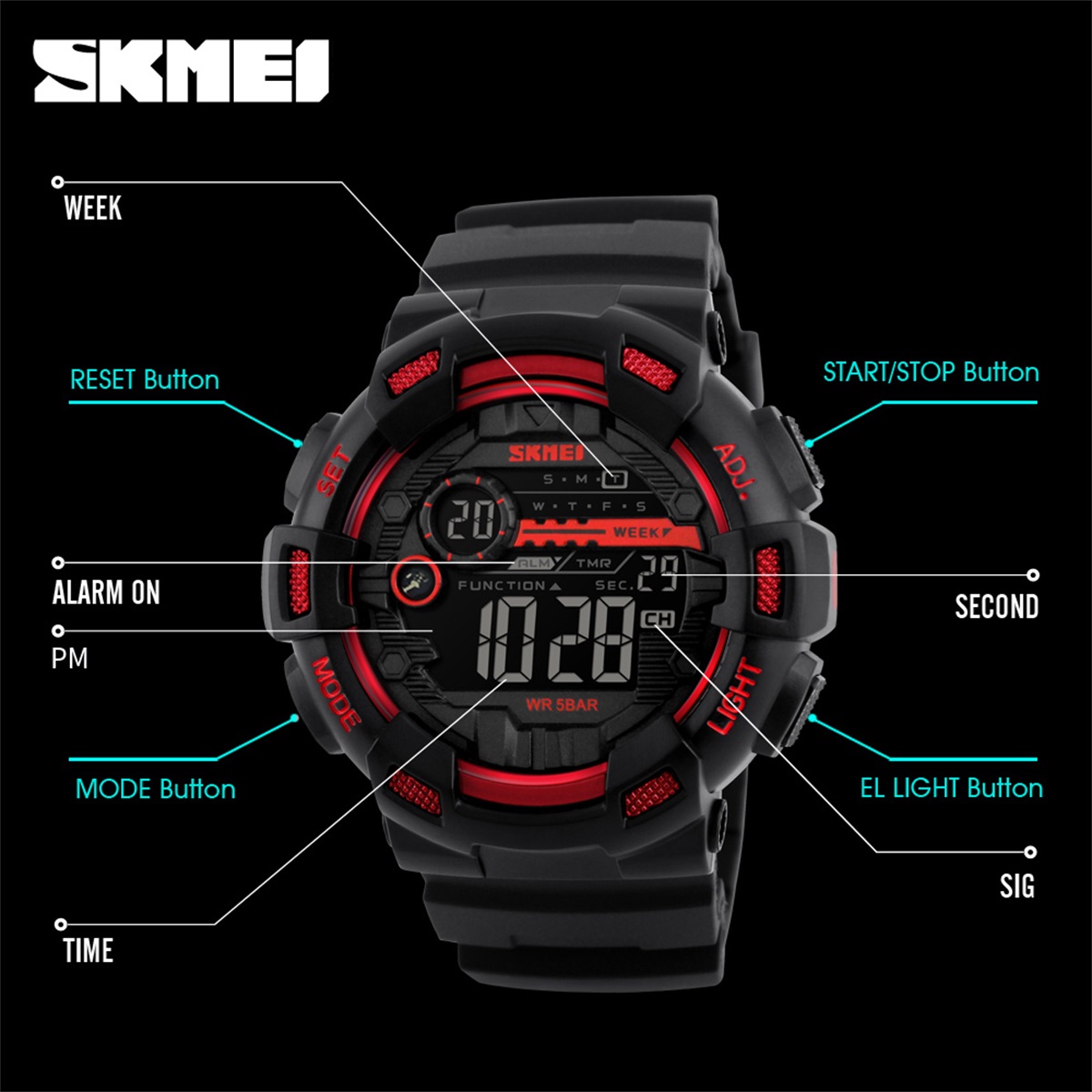 SKMEI Sports Outdoor Chrono Di - Outdoor Lighting Zones 评论和价格