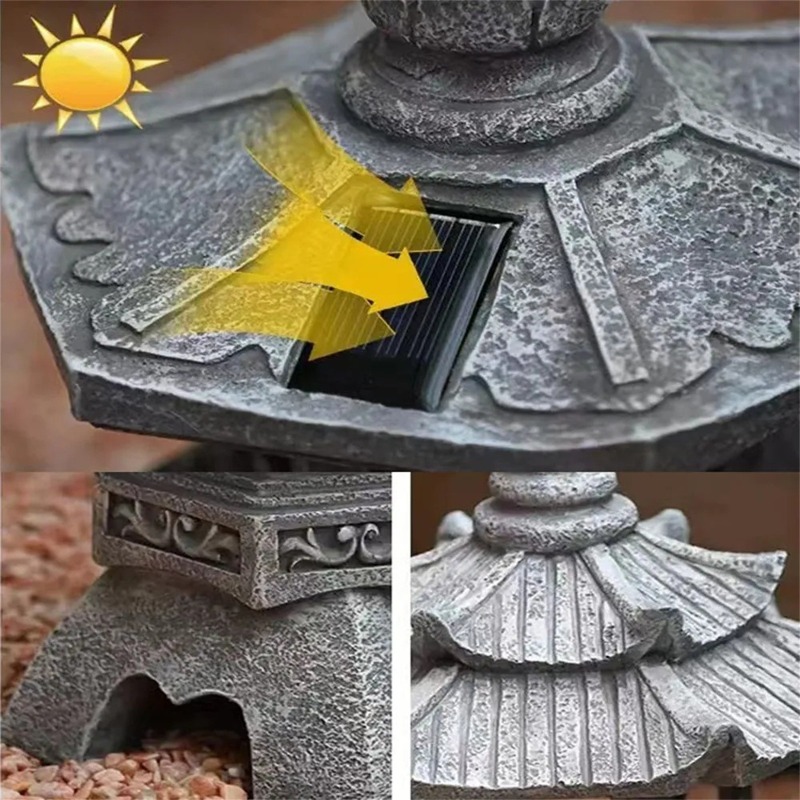 Pagoda Statues Outdoor Solar P - Outdoor Zen Lighting 评论和价格