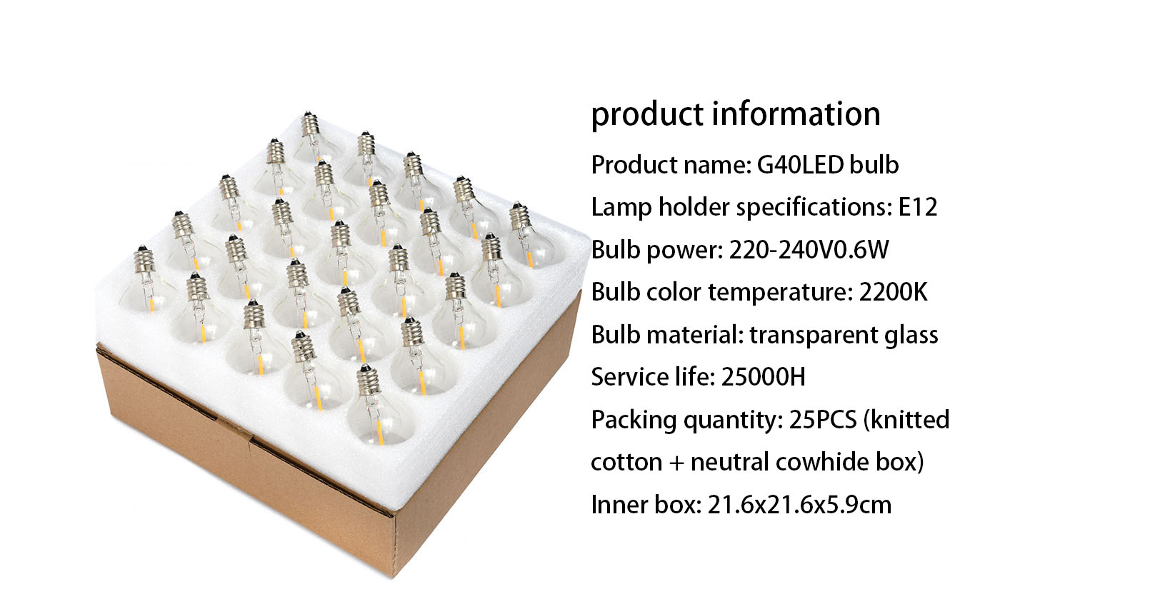 25pcs LED G40/Tungsten 0.6W St - Outdoor Lighting Glass Replacement 评论和价格