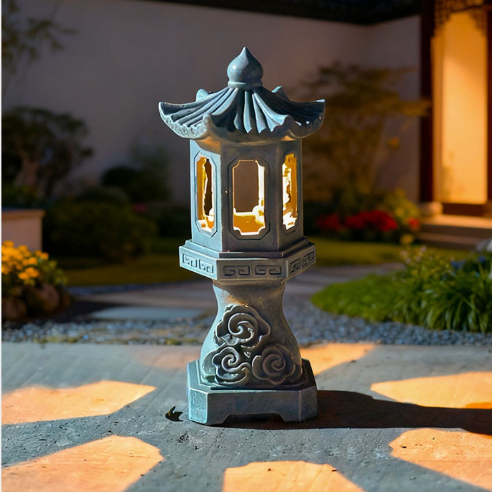 Zen Solar Pagoda Lantern with  - Outdoor Zen Lighting 评论和价格