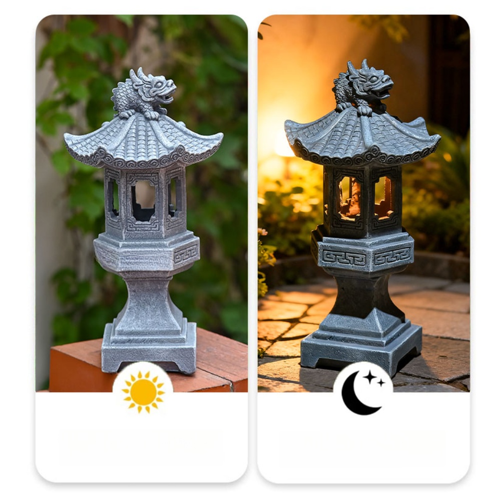 Zen Solar Pagoda Lantern with  - Outdoor Zen Lighting 评论和价格