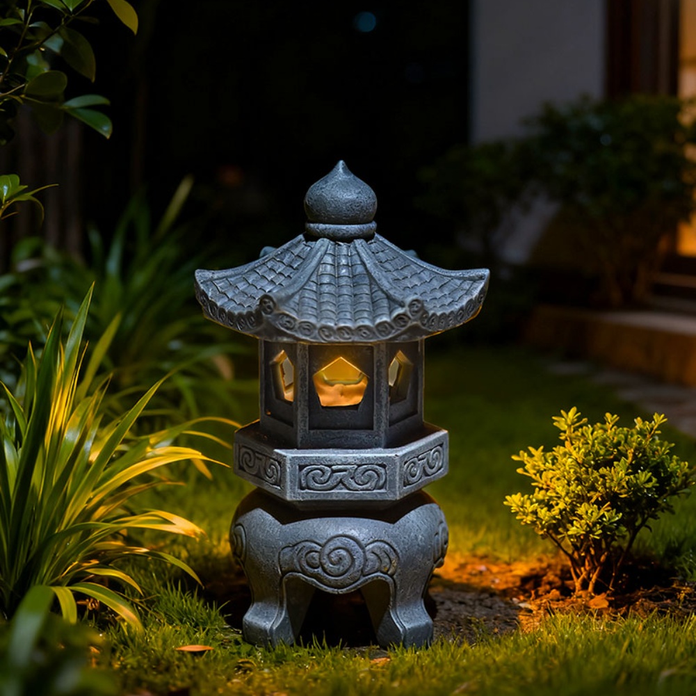 Zen Solar Pagoda Lantern with  - Outdoor Zen Lighting 评论和价格