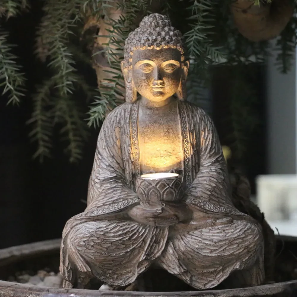 Outdoor Solar Buddha Statue Li - Outdoor Zen Lighting 评论和价格
