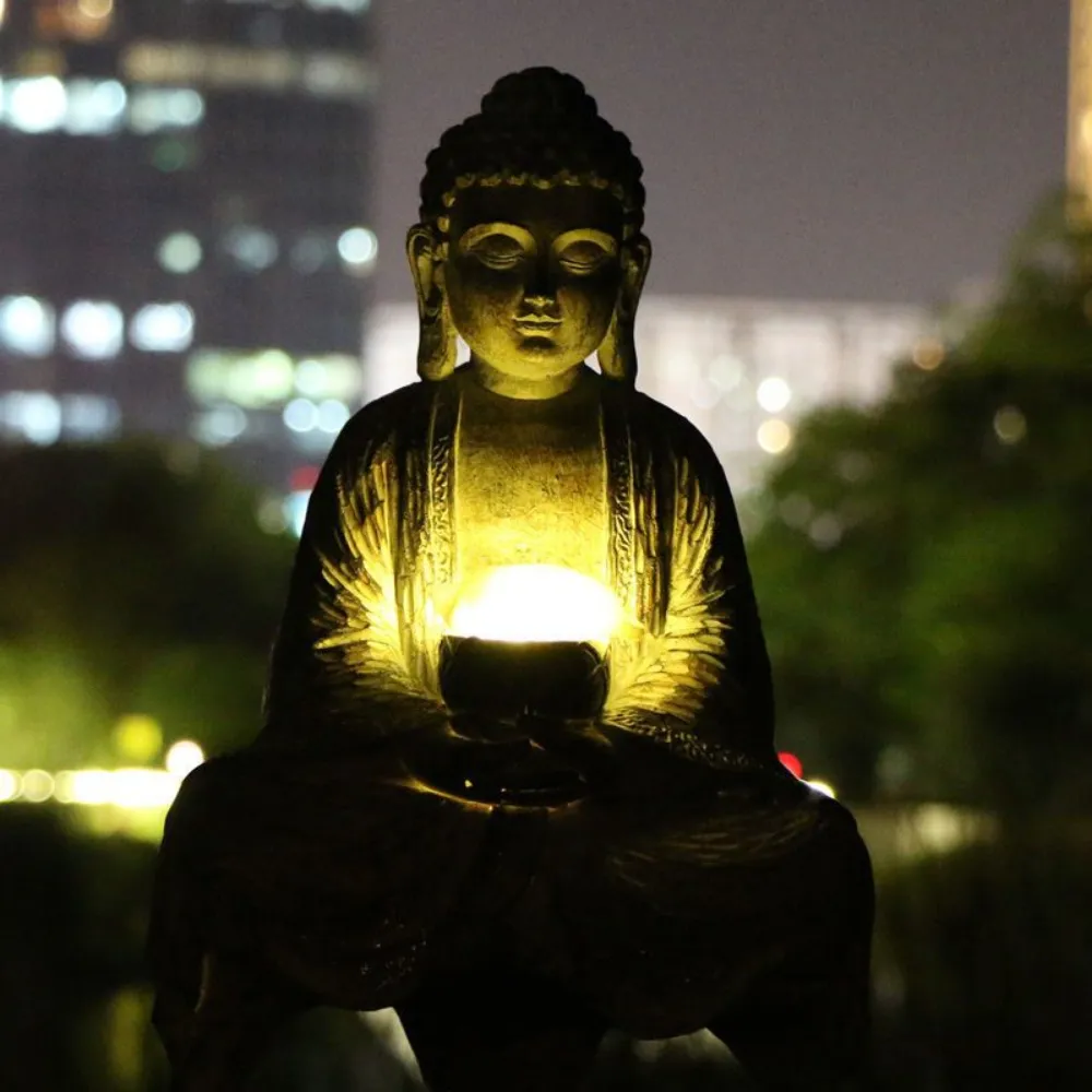 Outdoor Solar Buddha Statue Li - Outdoor Zen Lighting 评论和价格