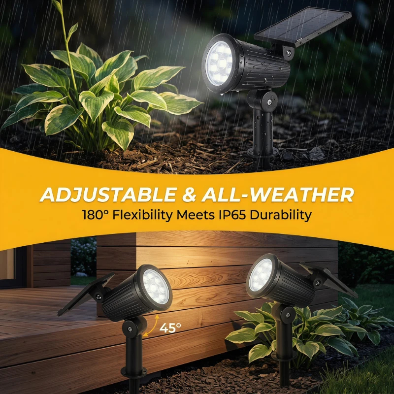 2PCS Solar Powered LED Spotlig - Outdoor Lighting Driveway 评论和价格