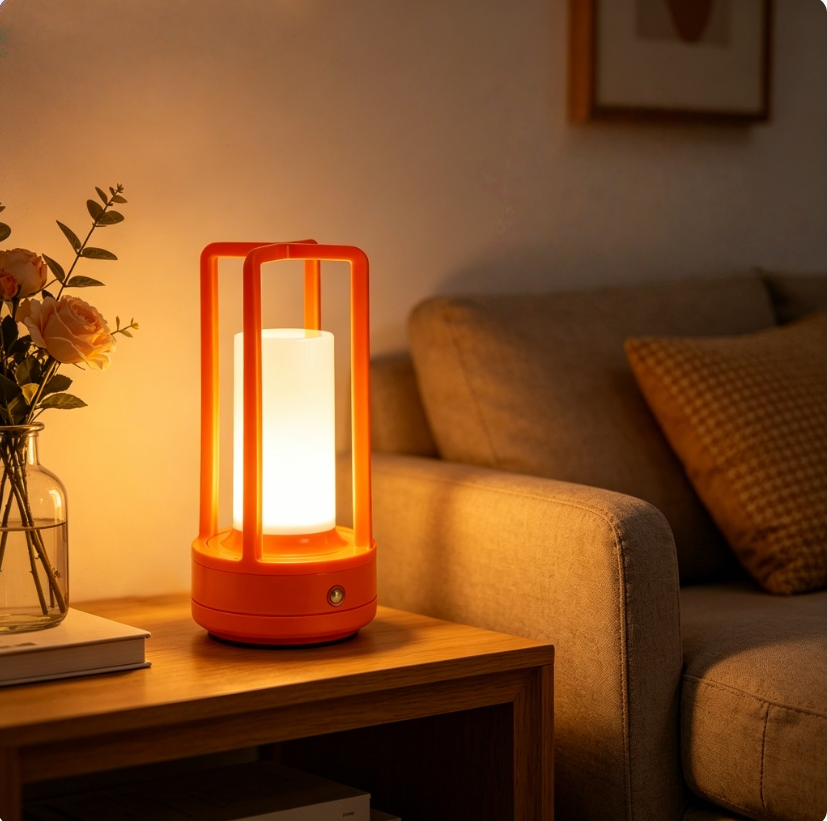 Modern Orange Cage Table Lamp  - Outdoor Lighting For Home 评论和价格