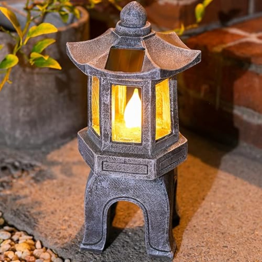Solar Powered Asian Statue, Pa - Outdoor Zen Lighting 评论和价格