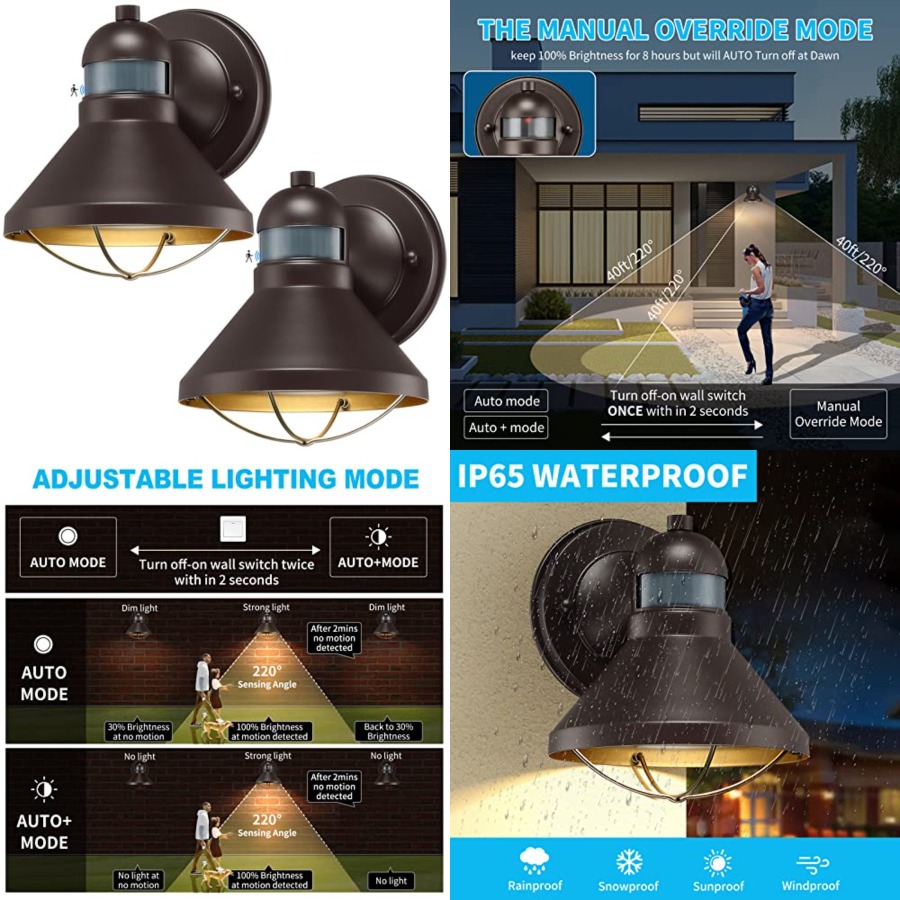 2 Pack Motion Sensor Outdoor L - Wall Lighting Outdoor 评论和价格