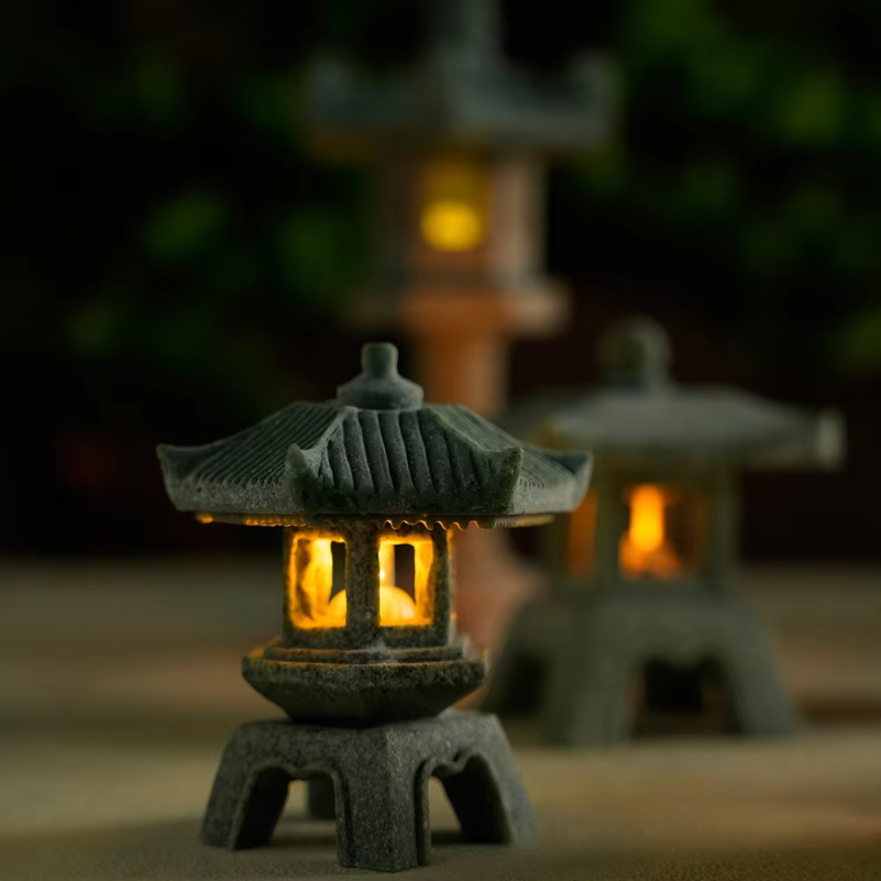 Mini Pagoda Lantern Light Gard - Outdoor Zen Lighting 评论和价格