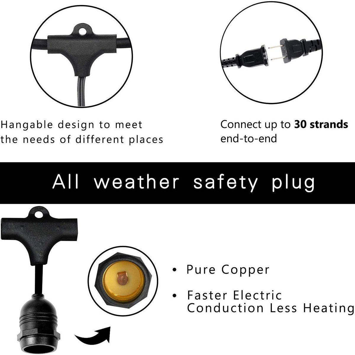 Outdoor String Lights LED S14  - Outdoor Lighting Driveway 评论和价格