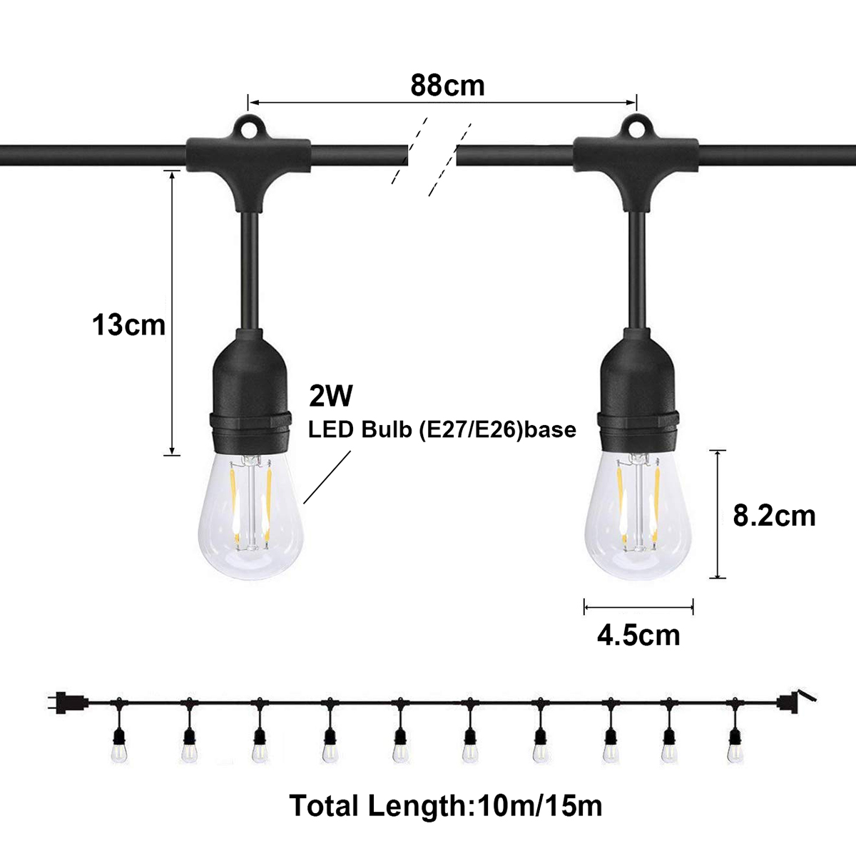 Outdoor String Lights LED S14  - Outdoor Lighting Driveway 评论和价格
