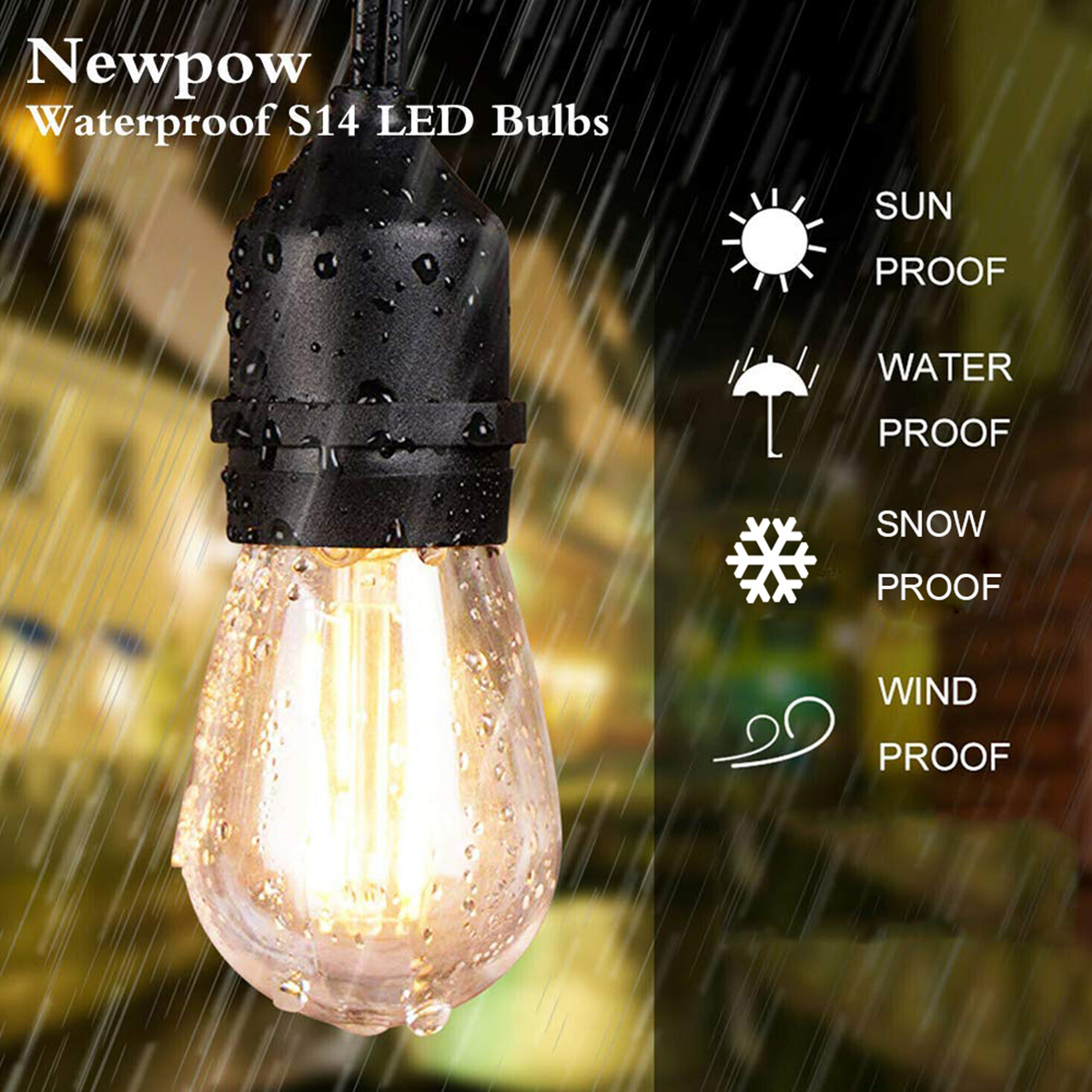 Outdoor String Lights LED S14  - Outdoor Lighting Driveway 评论和价格