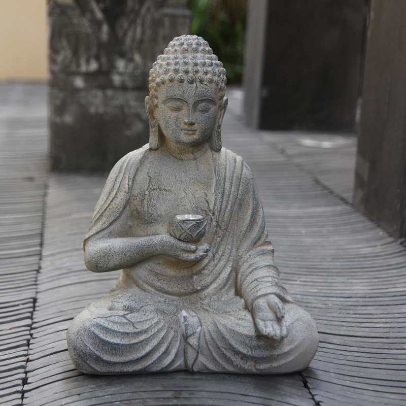 Resin Solar Buddha Statue Scul - Outdoor Zen Lighting 评论和价格