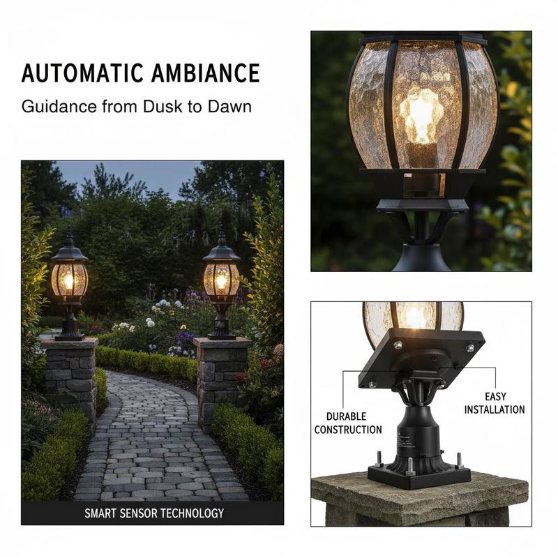2-Pack Exterior Pillar Lantern - Outdoor Lighting Driveway 评论和价格