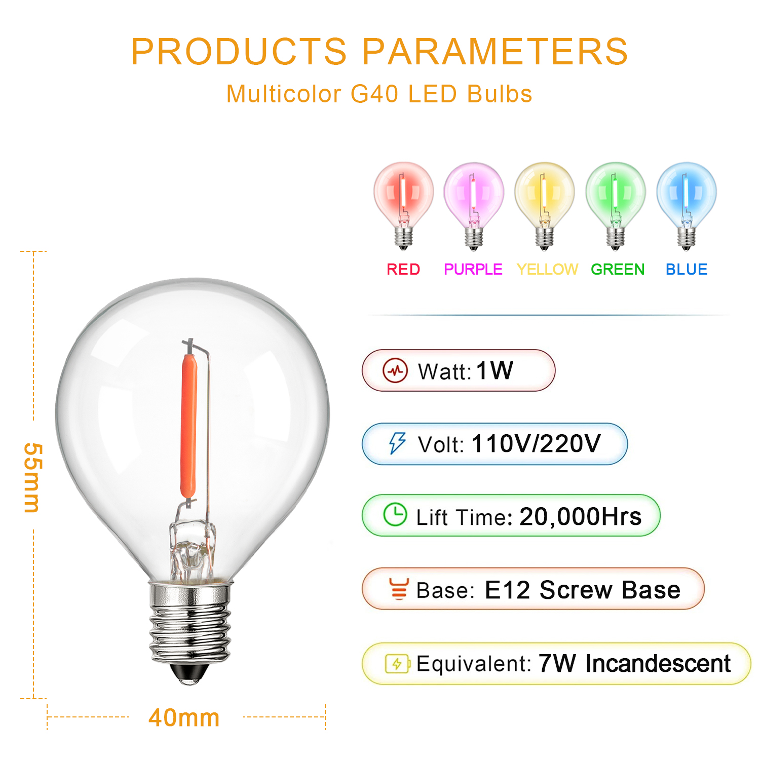 25Pack Globe Glass RGB Led Fil - Outdoor Lighting Glass Replacement 评论和价格