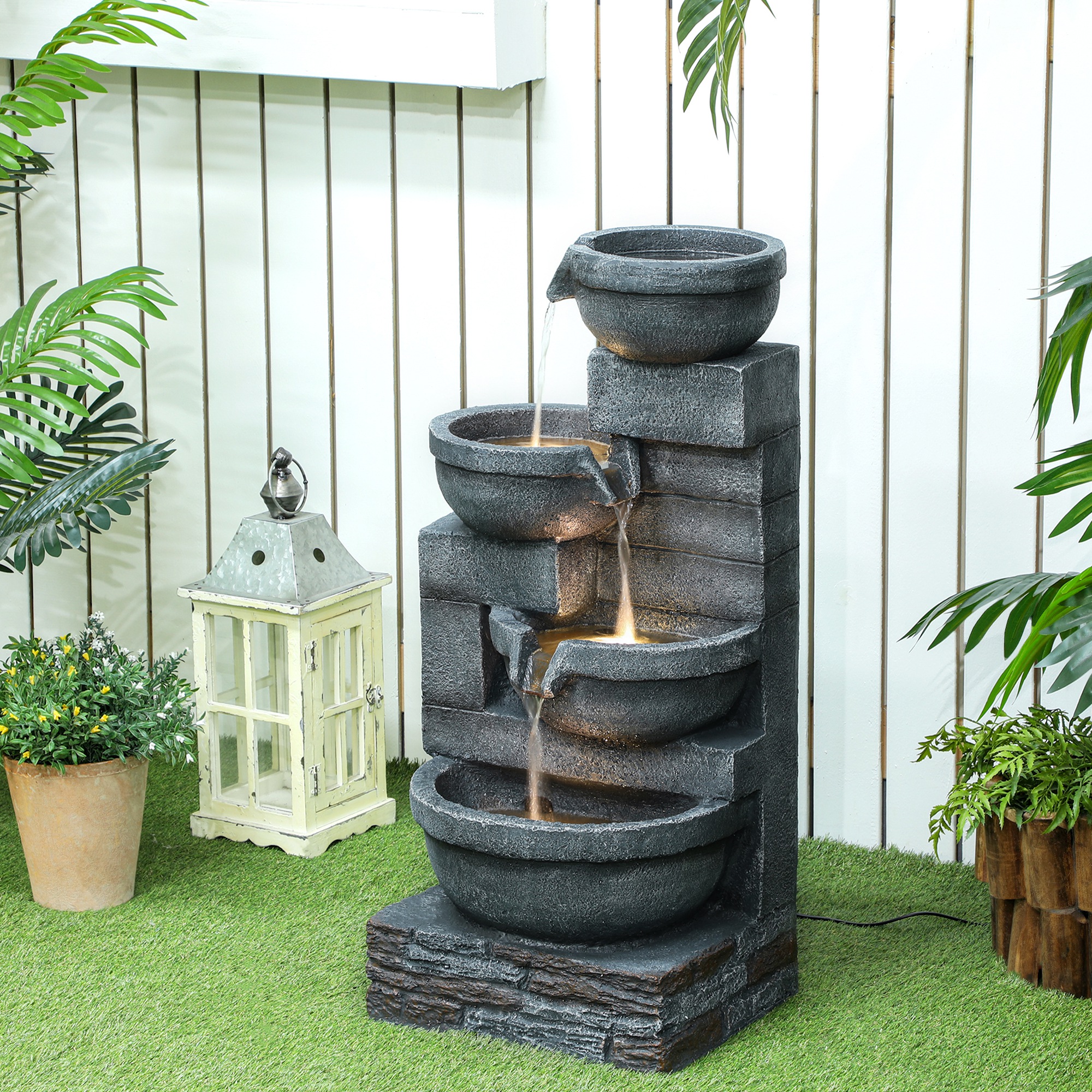 30 Inch Tall Outdoor Waterfall - Outdoor Zen Lighting 评论和价格