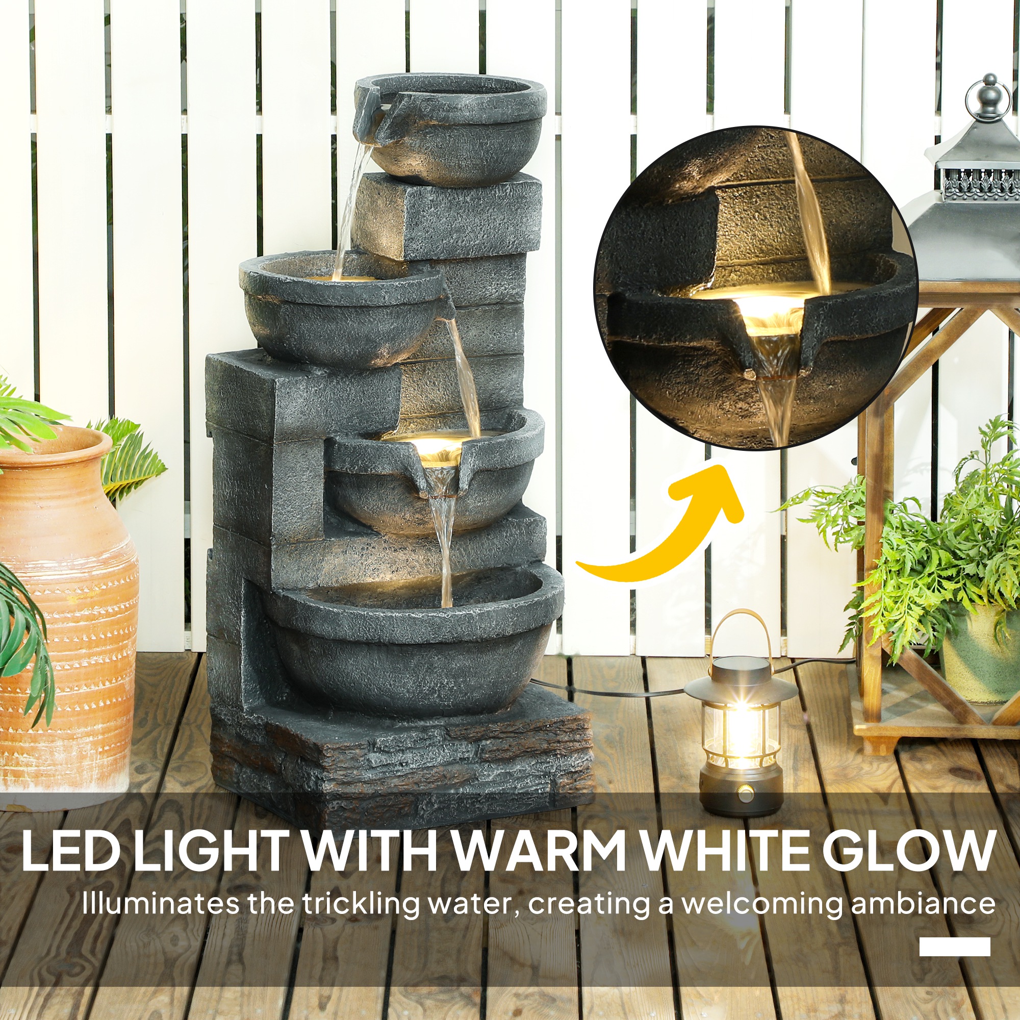 30 Inch Tall Outdoor Waterfall - Outdoor Zen Lighting 评论和价格