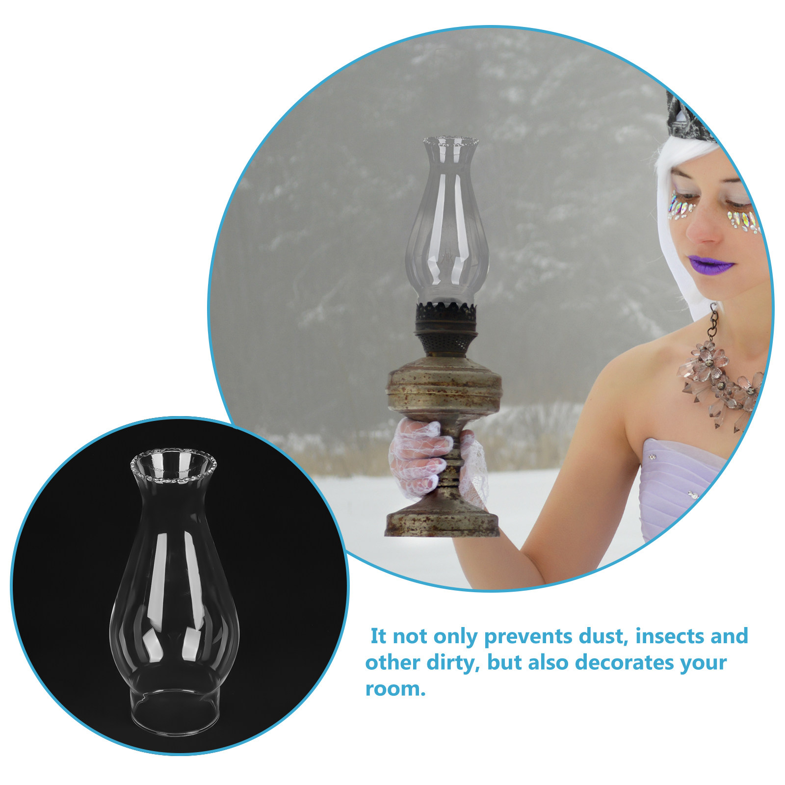 Oil Lamp Chimney Transparent G - Outdoor Lighting Glass Replacement 评论和价格