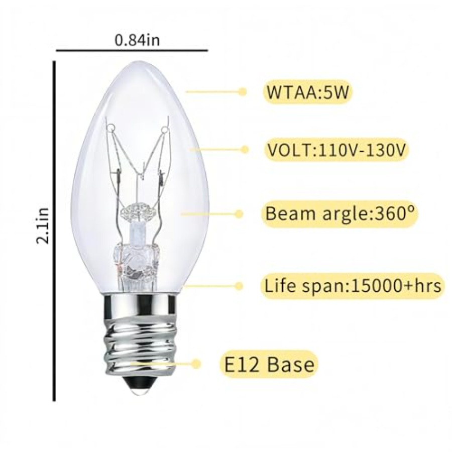 C7 Christmas Replacement Bulbs - Outdoor Lighting Glass Replacement 评论和价格