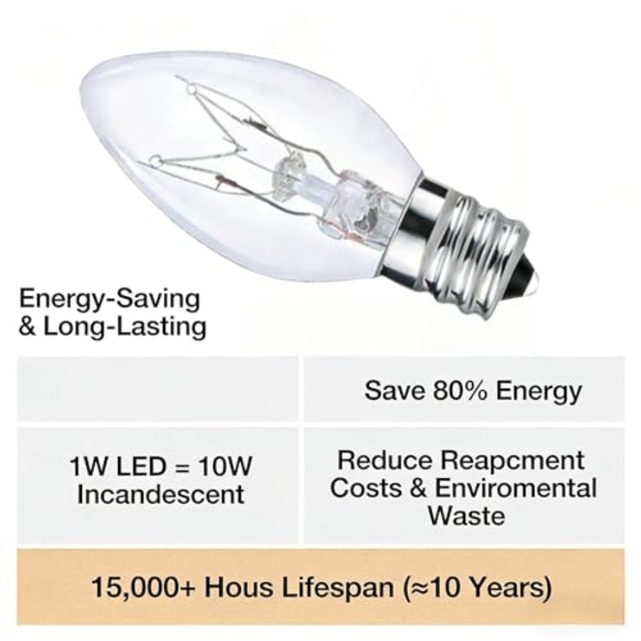 C7 Christmas Replacement Bulbs - Outdoor Lighting Glass Replacement 评论和价格