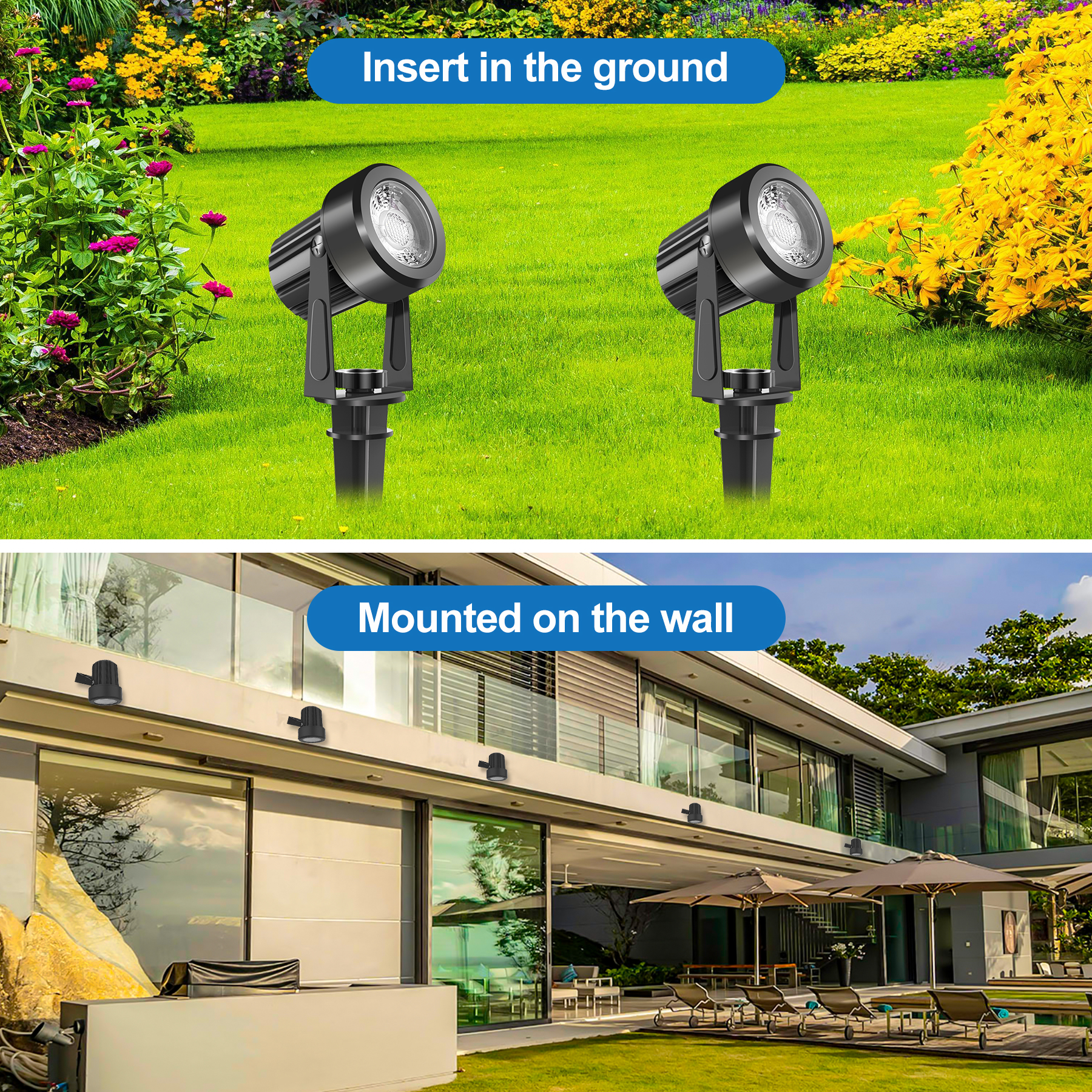 4/6/8LEDS 3000K Outdoor Spotli - Outdoor Lighting Low Voltage 评论和价格