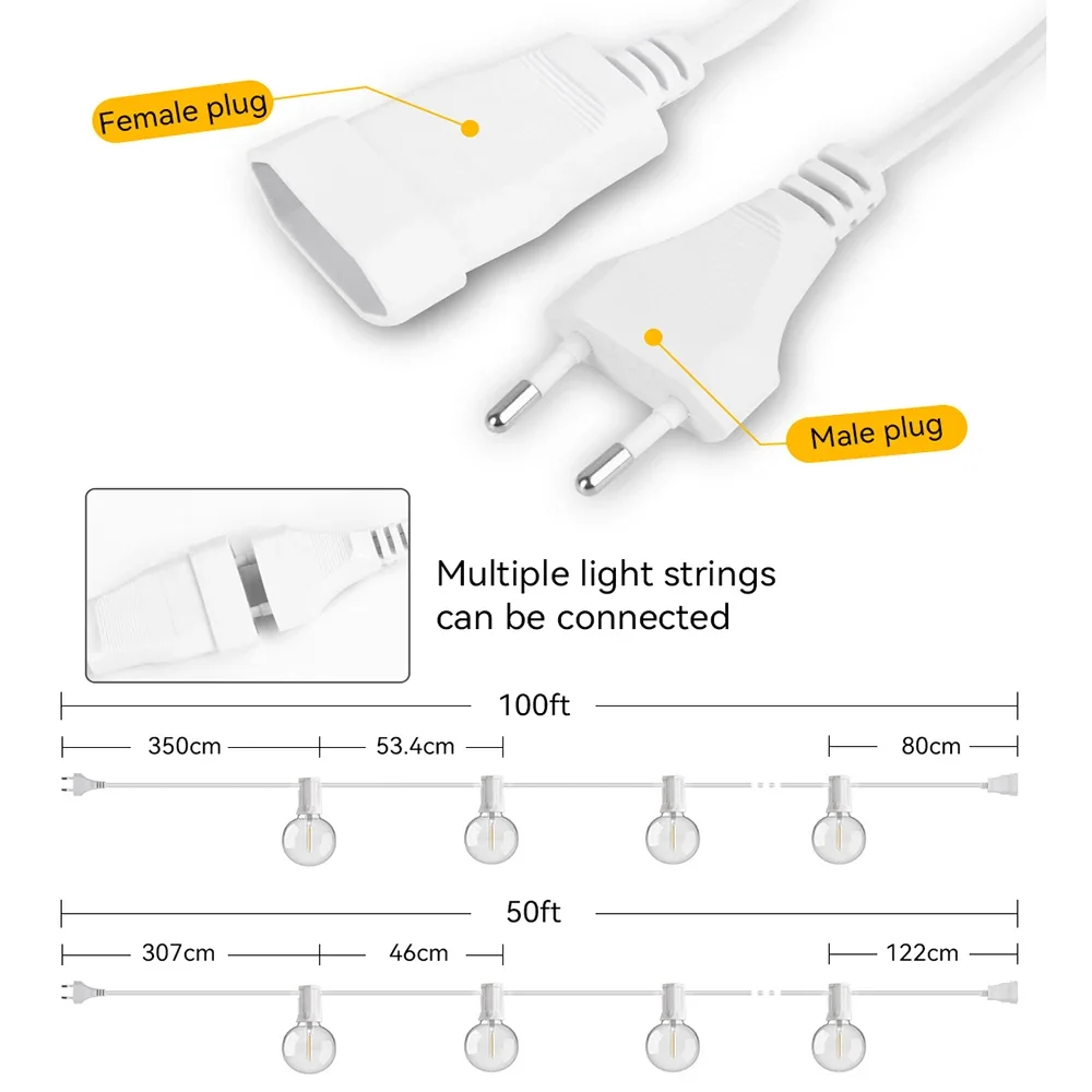 30M 15M Fairy String Light G40 - Outdoor Lighting Driveway 评论和价格