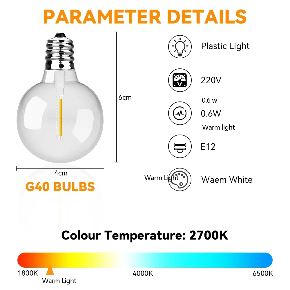 30M 15M Fairy String Light G40 - Outdoor Lighting Driveway 评论和价格