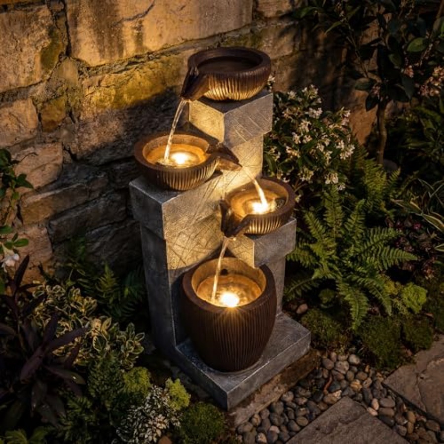 Water Fountain Outdoor, 4-Tier - Outdoor Zen Lighting 评论和价格